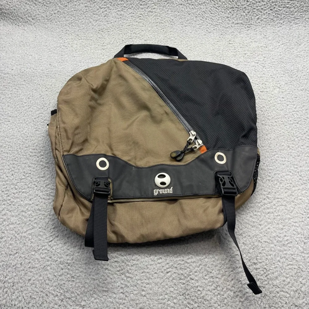 Ground D307 Vintage Travel Laptop School Crossbody Satchel TwoTone Messenger Bag